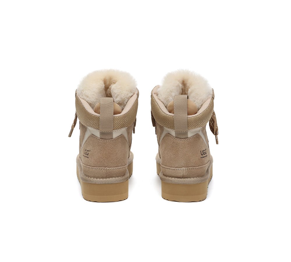 UGG Boots Women Lace Up Ankle Platform Samir - UGG Boots - Sand - AU Ladies 4 / AU Men 2 / EU 35 - Uggoutlet