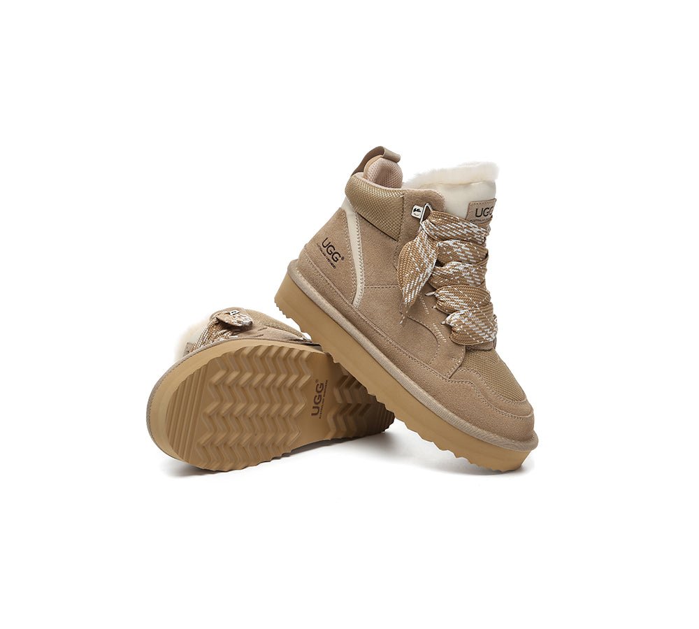 UGG Boots Women Lace Up Ankle Platform Samir - UGG Boots - Sand - AU Ladies 4 / AU Men 2 / EU 35 - Uggoutlet