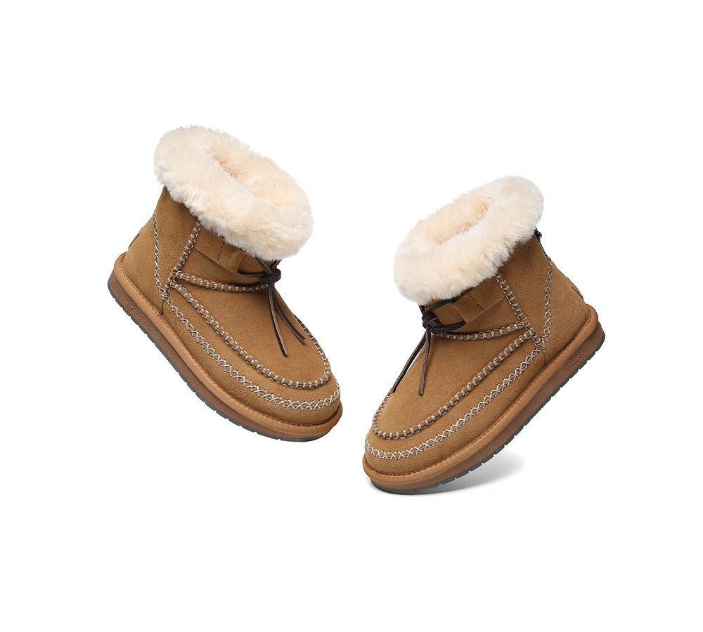 UGG Boots Women Sheepskin Wool Ankle Woven Mini Stormy - UGG Boots - Chestnut - AU Ladies 4 / AU Men 2 / EU 35 - Uggoutlet