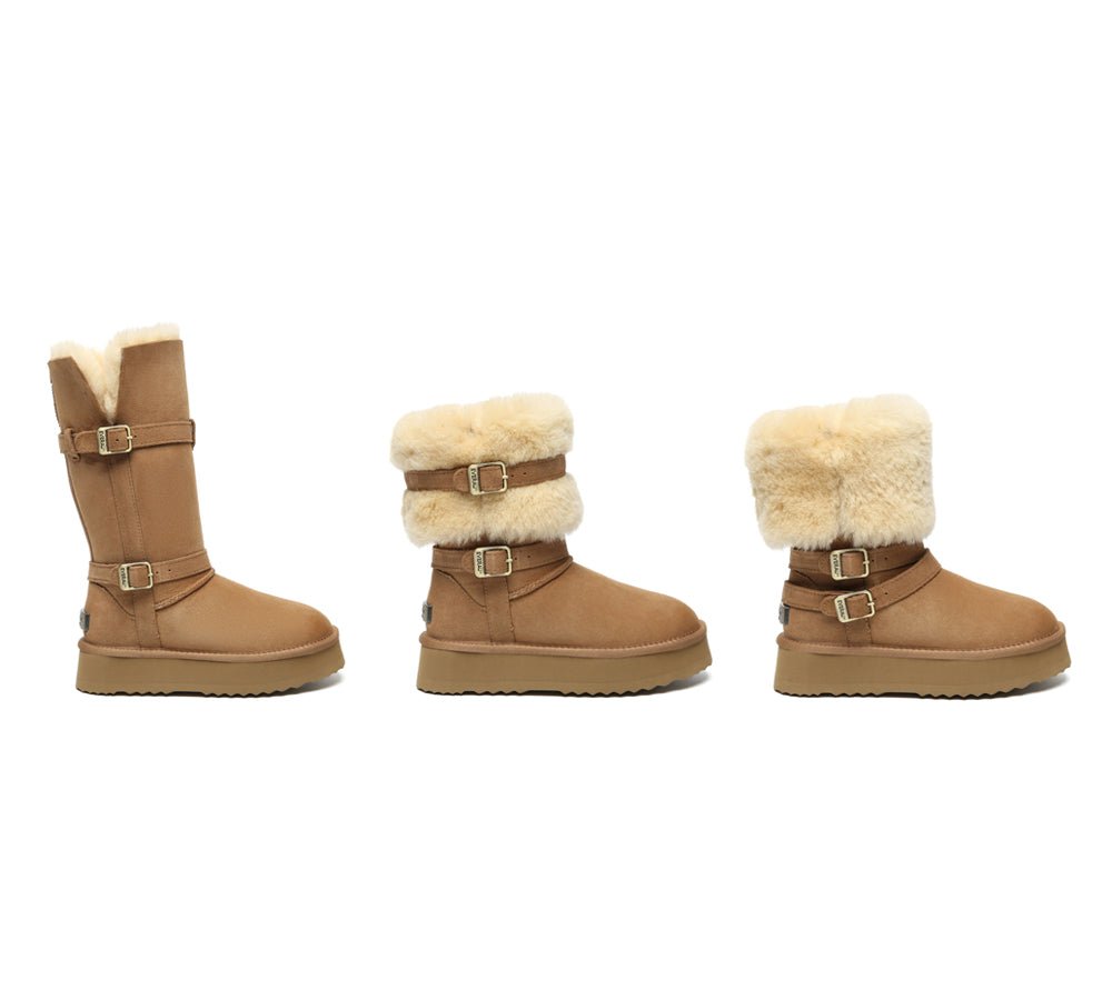 EVERAU UGG Boots Women Sheepskin Wool Knee High Platform Tall Valerie Uggoutlet
