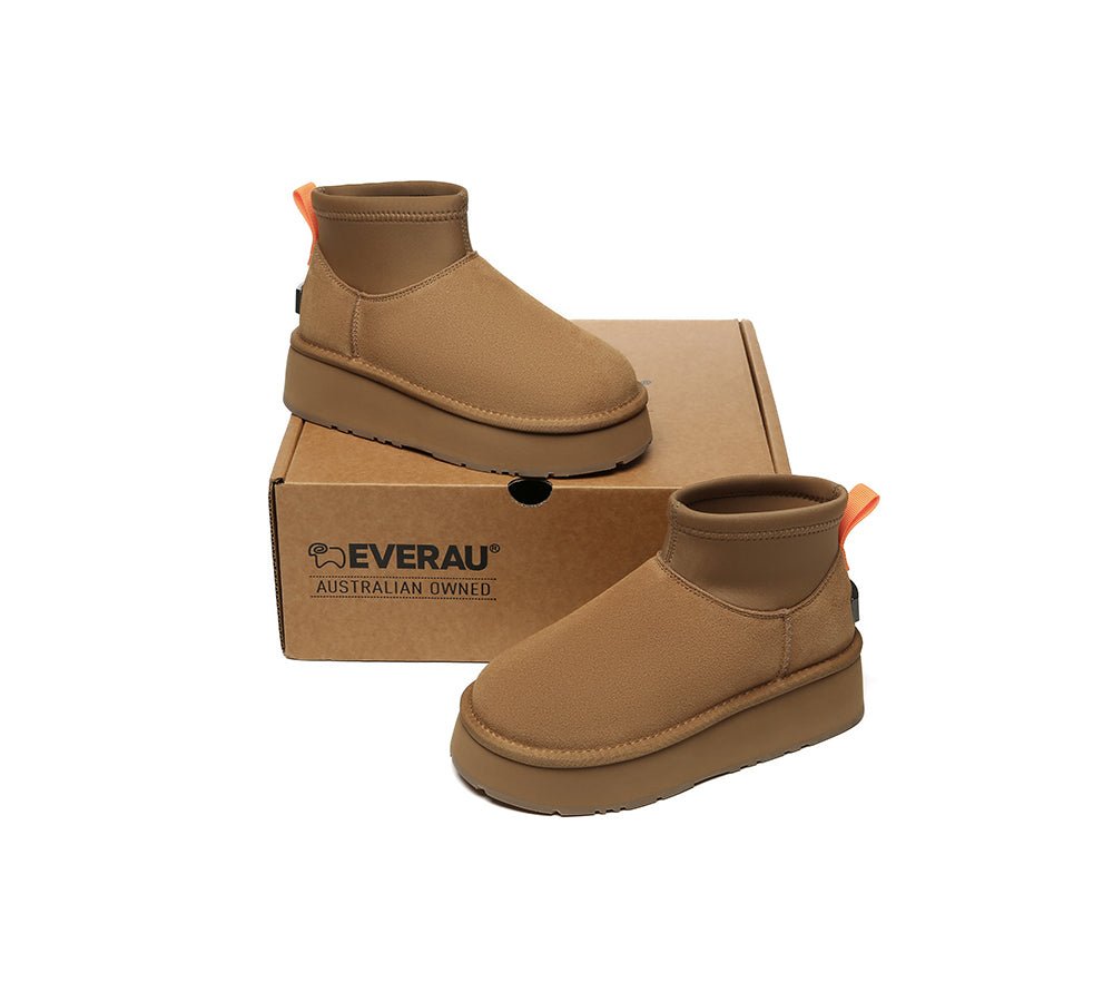 UGG Boots Women Sheepskin Wool Stretchy Ankle Mini Platform Ethel - UGG Boots - Chestnut - AU Ladies 4 / AU Men 2 / EU 35 - Uggoutlet