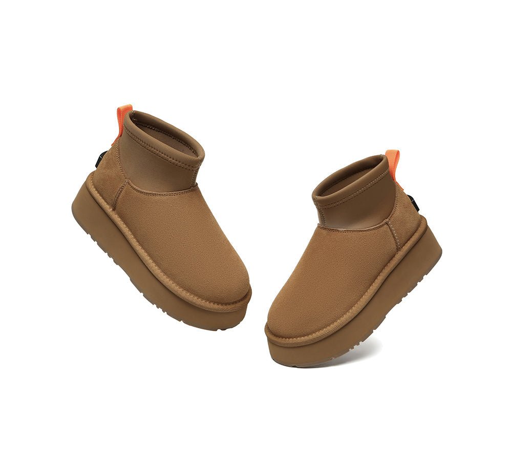 UGG Boots Women Sheepskin Wool Stretchy Ankle Mini Platform Ethel - UGG Boots - Chestnut - AU Ladies 4 / AU Men 2 / EU 35 - Uggoutlet