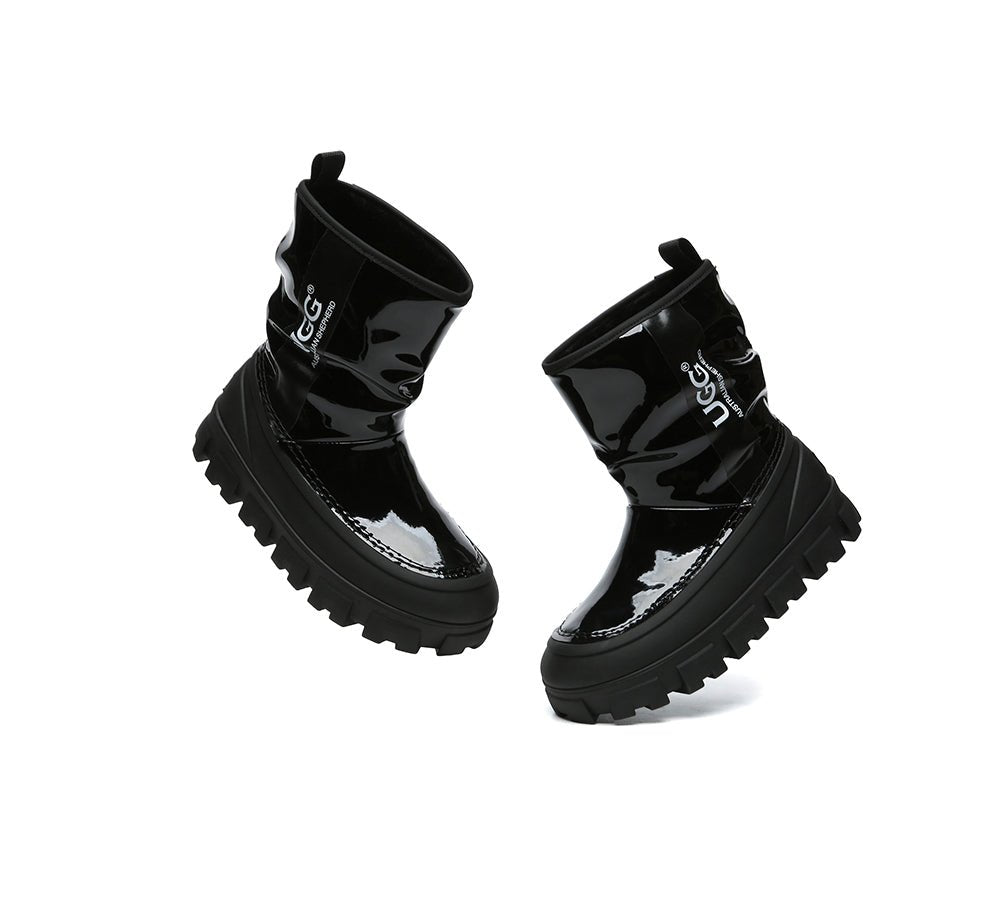 UGG Boots Women Sheepskin Wool Waterproof Chunky Wren - UGG Boots - Black - AU Ladies 4 / AU Men 2 / EU 35 - Uggoutlet