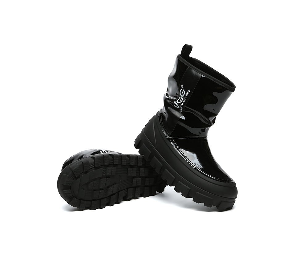 UGG Boots Women Sheepskin Wool Waterproof Chunky Wren - UGG Boots - Black - AU Ladies 4 / AU Men 2 / EU 35 - Uggoutlet