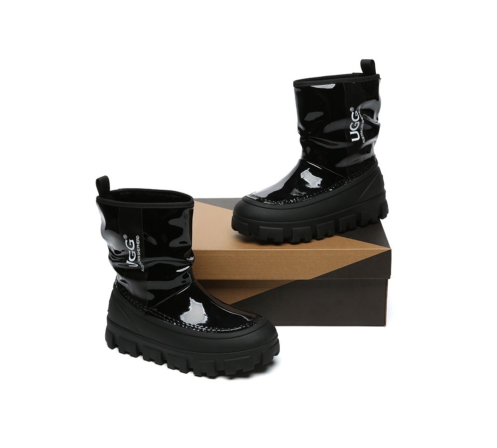 UGG Boots Women Sheepskin Wool Waterproof Chunky Wren - UGG Boots - Black - AU Ladies 4 / AU Men 2 / EU 35 - Uggoutlet