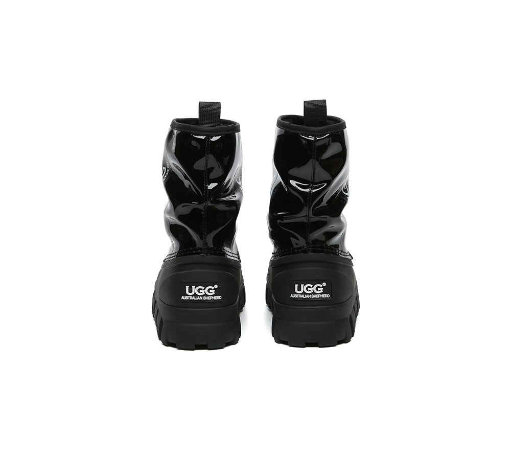 UGG Boots Women Sheepskin Wool Waterproof Chunky Wren - UGG Boots - Black - AU Ladies 4 / AU Men 2 / EU 35 - Uggoutlet