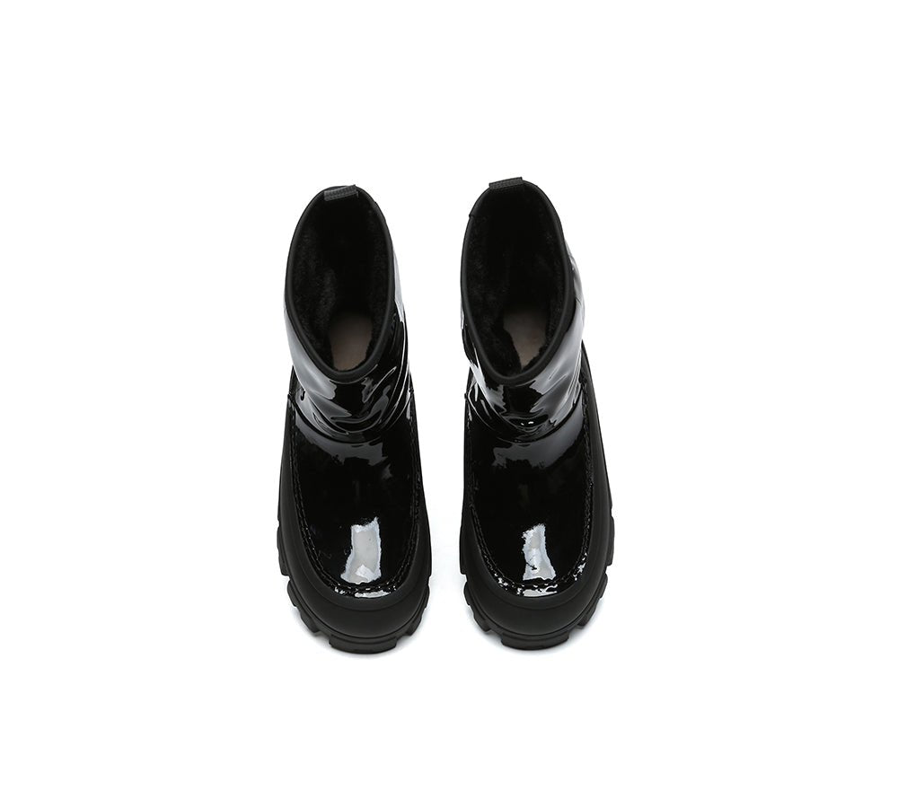 UGG Boots Women Sheepskin Wool Waterproof Chunky Wren - UGG Boots - Black - AU Ladies 4 / AU Men 2 / EU 35 - Uggoutlet