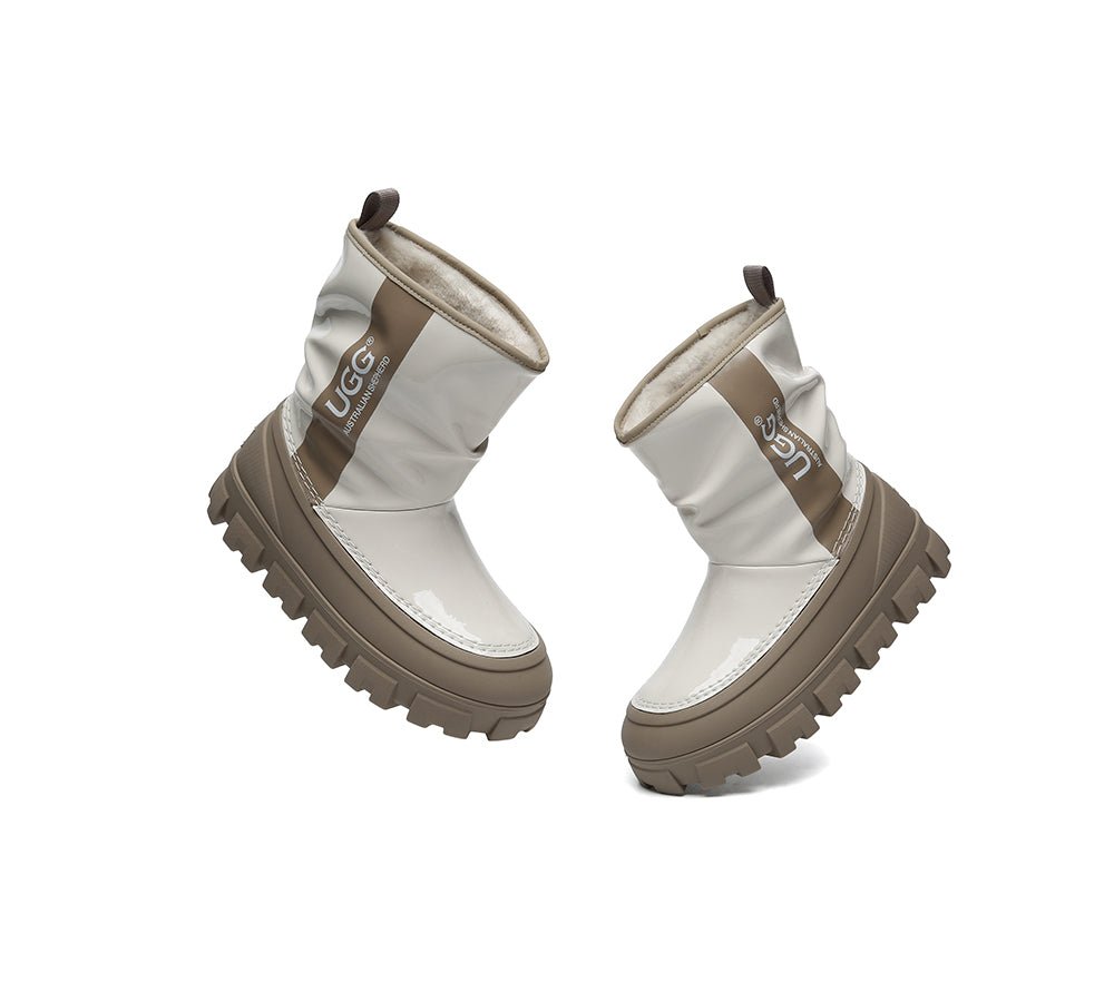 UGG Boots Women Sheepskin Wool Waterproof Chunky Wren - UGG Boots - Cream - AU Ladies 4 / AU Men 2 / EU 35 - Uggoutlet
