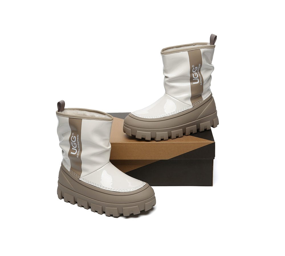 UGG Boots Women Sheepskin Wool Waterproof Chunky Wren - UGG Boots - Cream - AU Ladies 4 / AU Men 2 / EU 35 - Uggoutlet