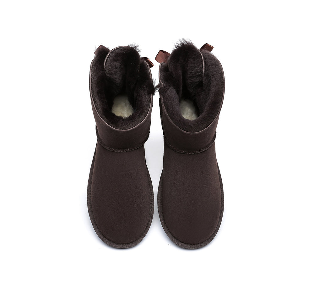 UGG Boots - Women Short Ugg Boots With Double Back Bow