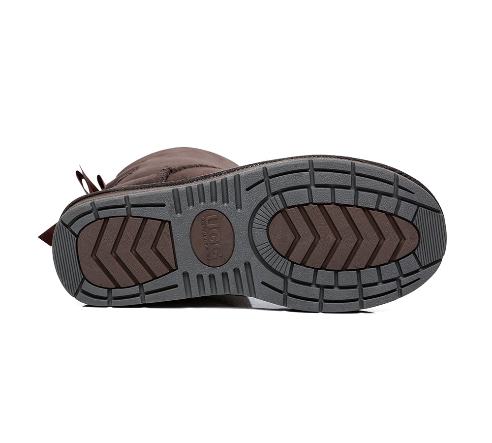 UGG Boots - Women Short Ugg Boots With Double Back Bow
