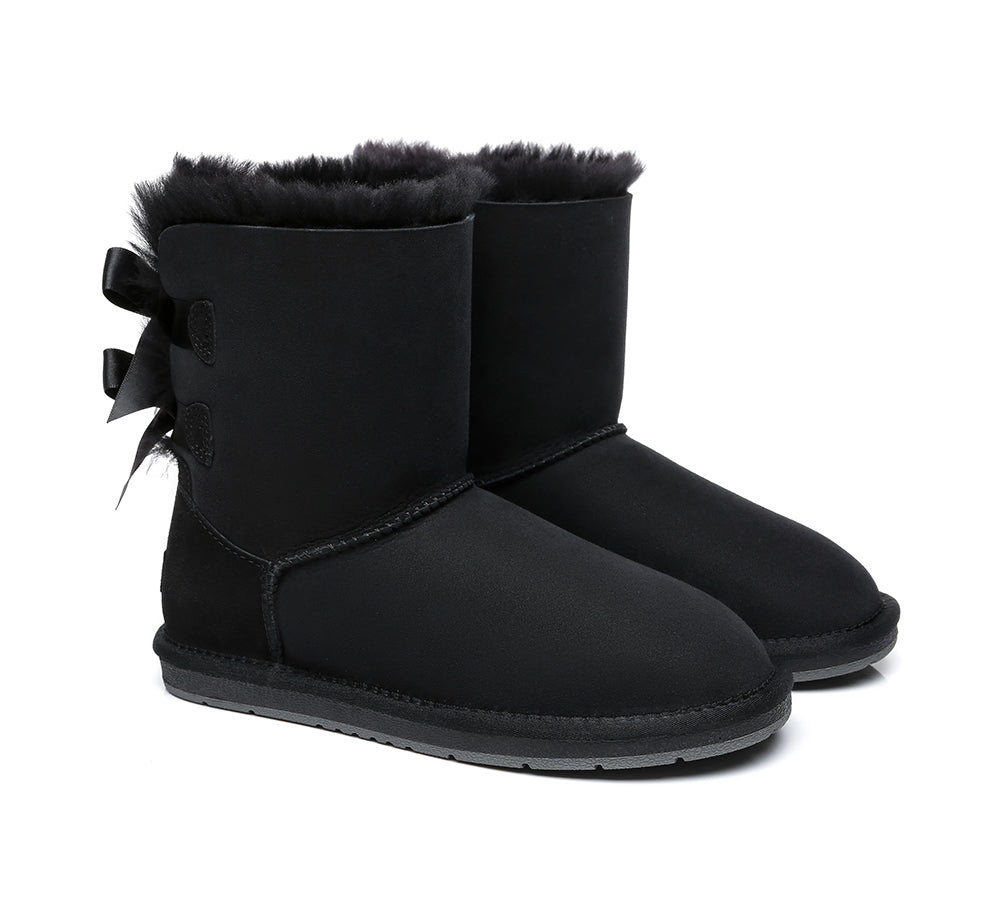 UGG Boots - Women Short Ugg Boots With Double Back Bow