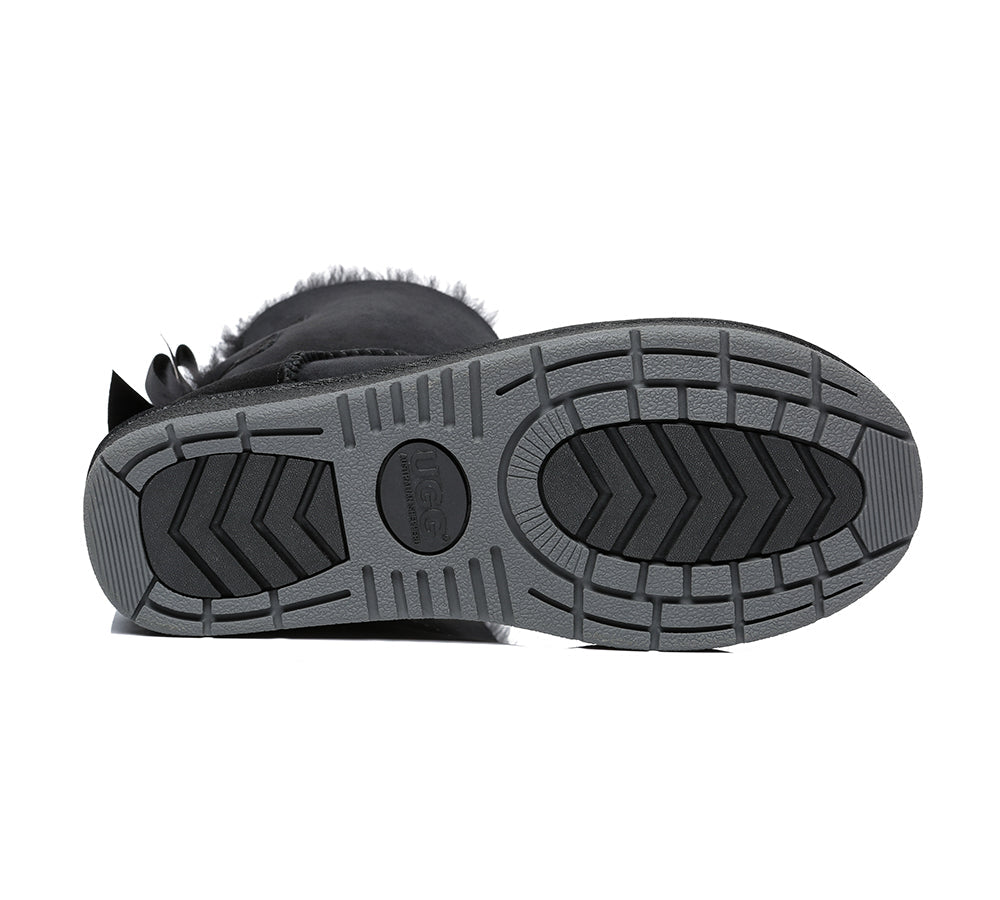 UGG Boots - Women Short Ugg Boots With Double Back Bow