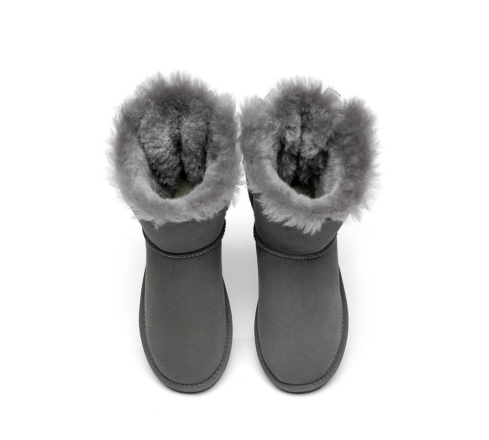 UGG Boots - Women Short Ugg Boots With Double Back Bow