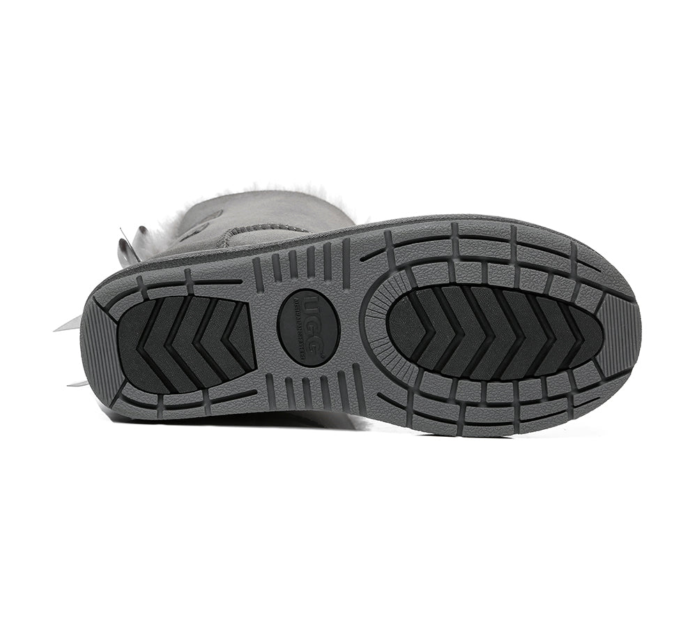 UGG Boots - Women Short Ugg Boots With Double Back Bow