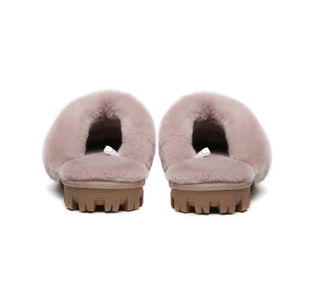 UGG Double Face Sheepskin Wool Scuff Slippers Waffle - UGG Slippers - Dawn Pink - AU Ladies 4 / AU Men 2 / EU 35 - Uggoutlet