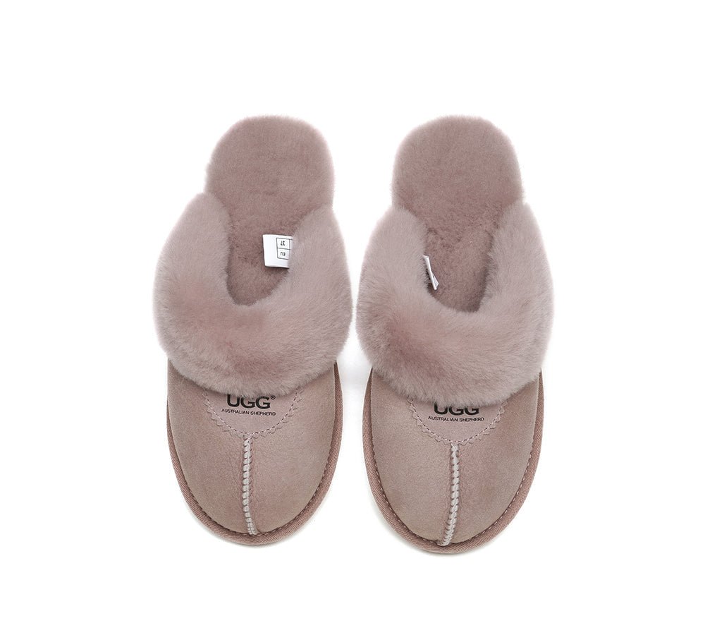 UGG Double Face Sheepskin Wool Scuff Slippers Waffle - UGG Slippers - Dawn Pink - AU Ladies 4 / AU Men 2 / EU 35 - Uggoutlet