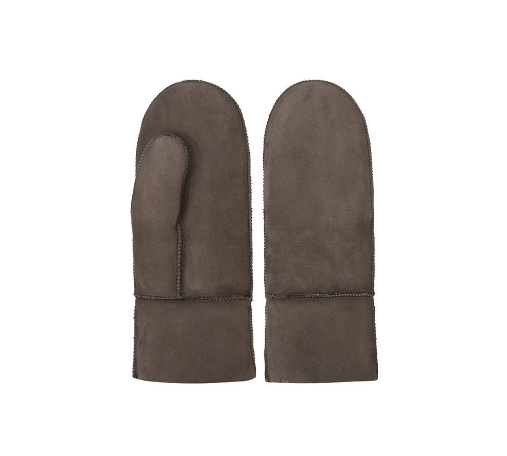UGG Gloves Fluffy Sheepskin Wool Men Mittens - Gloves - Chocolate - 9 - Uggoutlet
