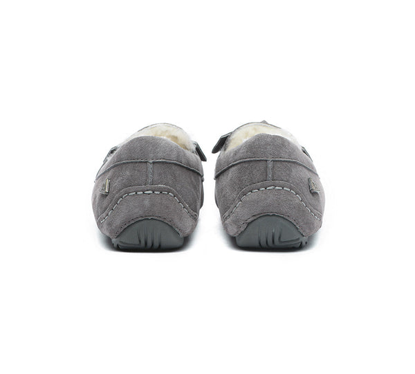 UGG Moccasins - EVERAU® UGG Women Sheepskin Wool Bow Ankle Slippers Woven Moccasins