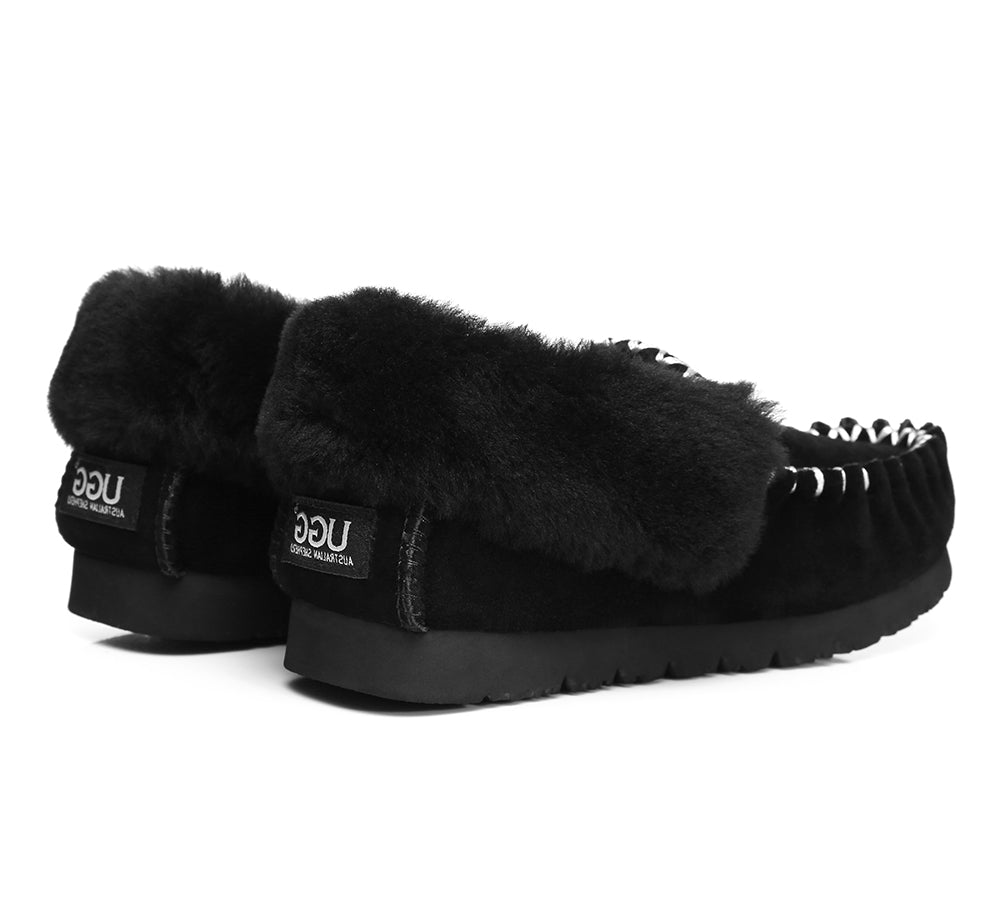 UGG Slippers - Ankle Sheepskin Slippers Mens Popo Moccasins Big Size