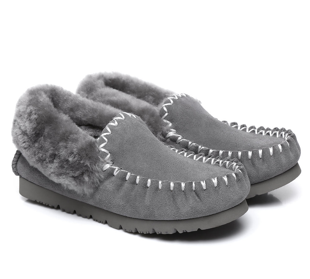 UGG Slippers - Ankle Sheepskin Slippers Mens Popo Moccasins Big Size