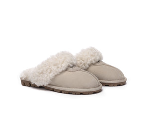 UGG Slippers - AS UGG Slipper Double Faced Sheepskin Waffle Curly