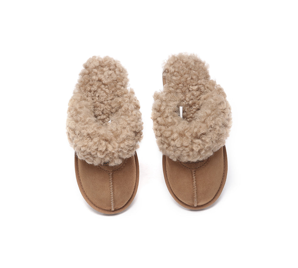 UGG Slippers Double Faced Sheepskin Wool Waffle Curly – Uggoutlet