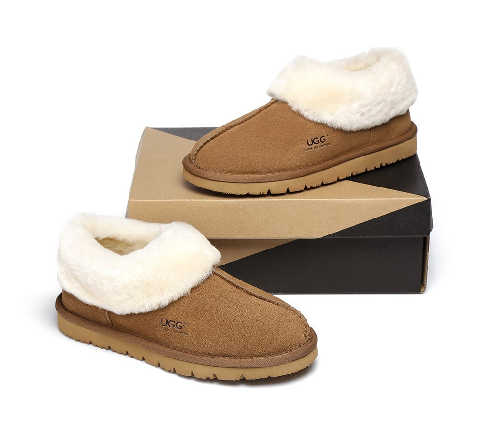 Homey Unisex Merino Sheepskin Lining Slippers Ankle Booties Uggoutlet