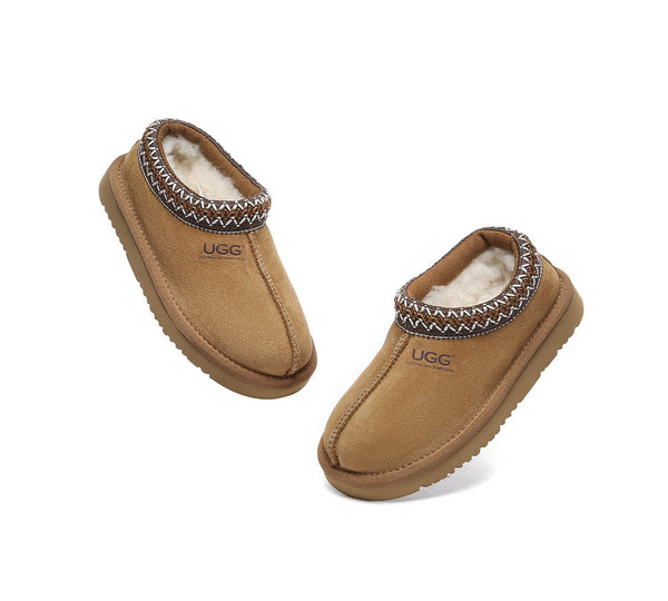 UGG Slippers - AUSTRALIAN SHEPHERD® UGG Kids Sheepskin Wool Ankle Tazzy Slippers Hippie