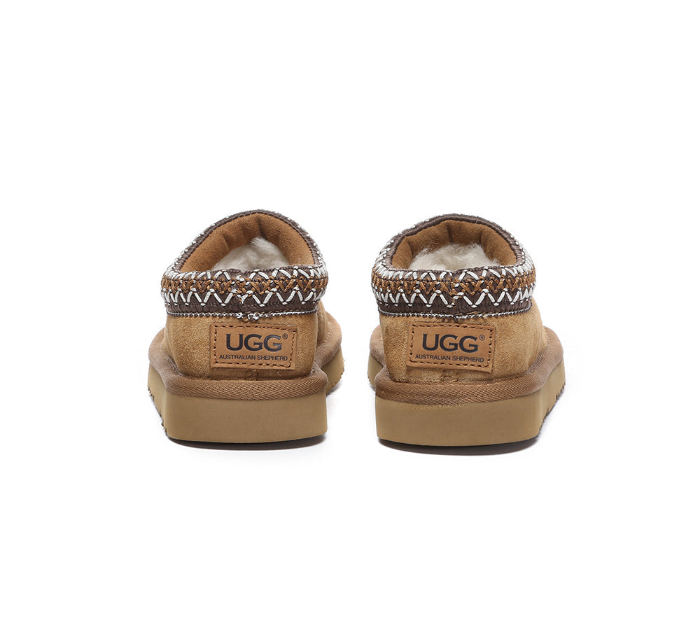 Kids Sheepskin Wool Ankle Tazzy Slippers Hippie Uggoutlet