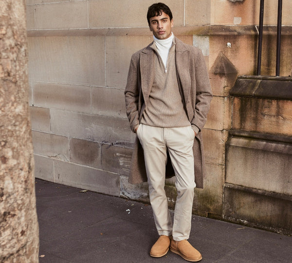 UGG Slippers - AUSTRALIAN SHEPHERD® UGG Men Sheepskin Wool Slippers Porter