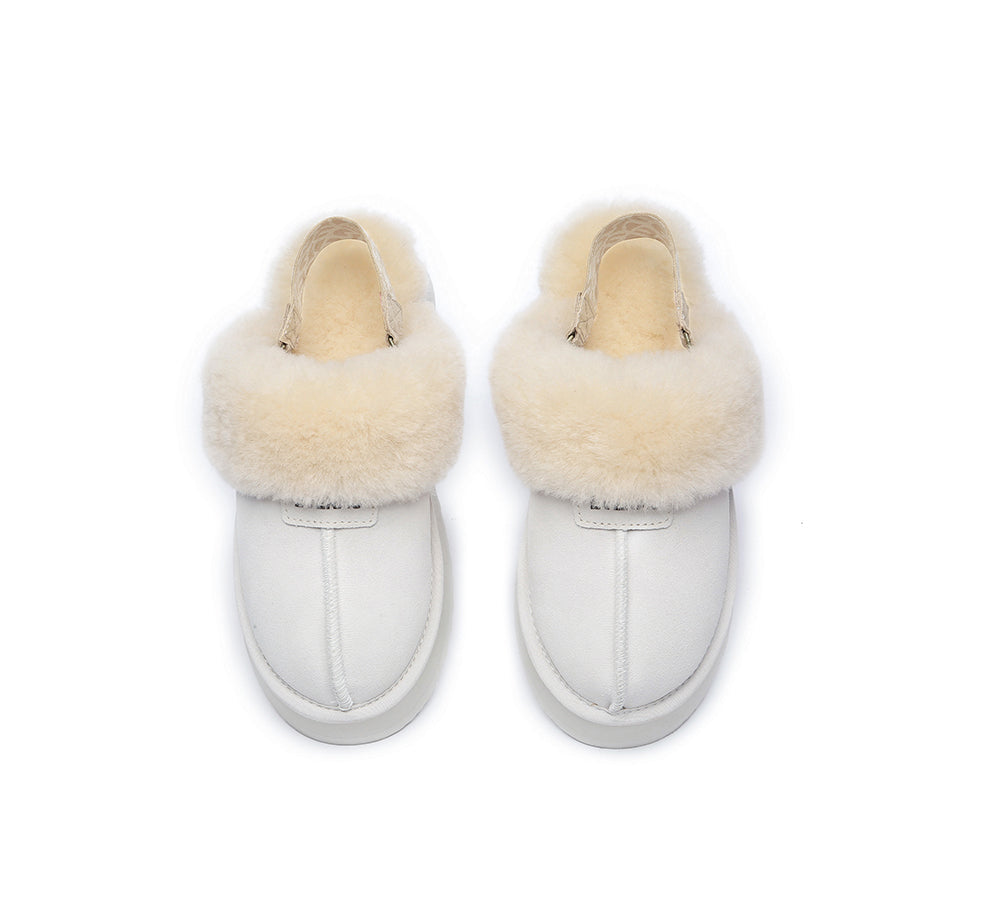 UGG Slippers - EVERAU® UGG Women Removable Strap Slingback Slippers Forever Platform