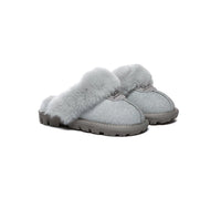 UGG Slippers Kids Sheepskin Wool Shirley - UGG Slippers - Silver - AU Kids 4 - 5 / EU 21 - 22 - Uggoutlet