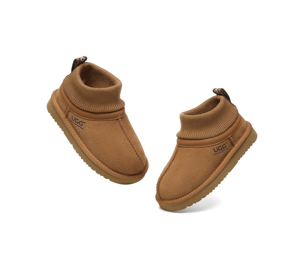 UGG Slippers Kids Sheepskin Wool Stretchy Ankle Margaret - UGG Boots - Chestnut - AU Kids 4 - 5 / EU 21 - 22 - Uggoutlet