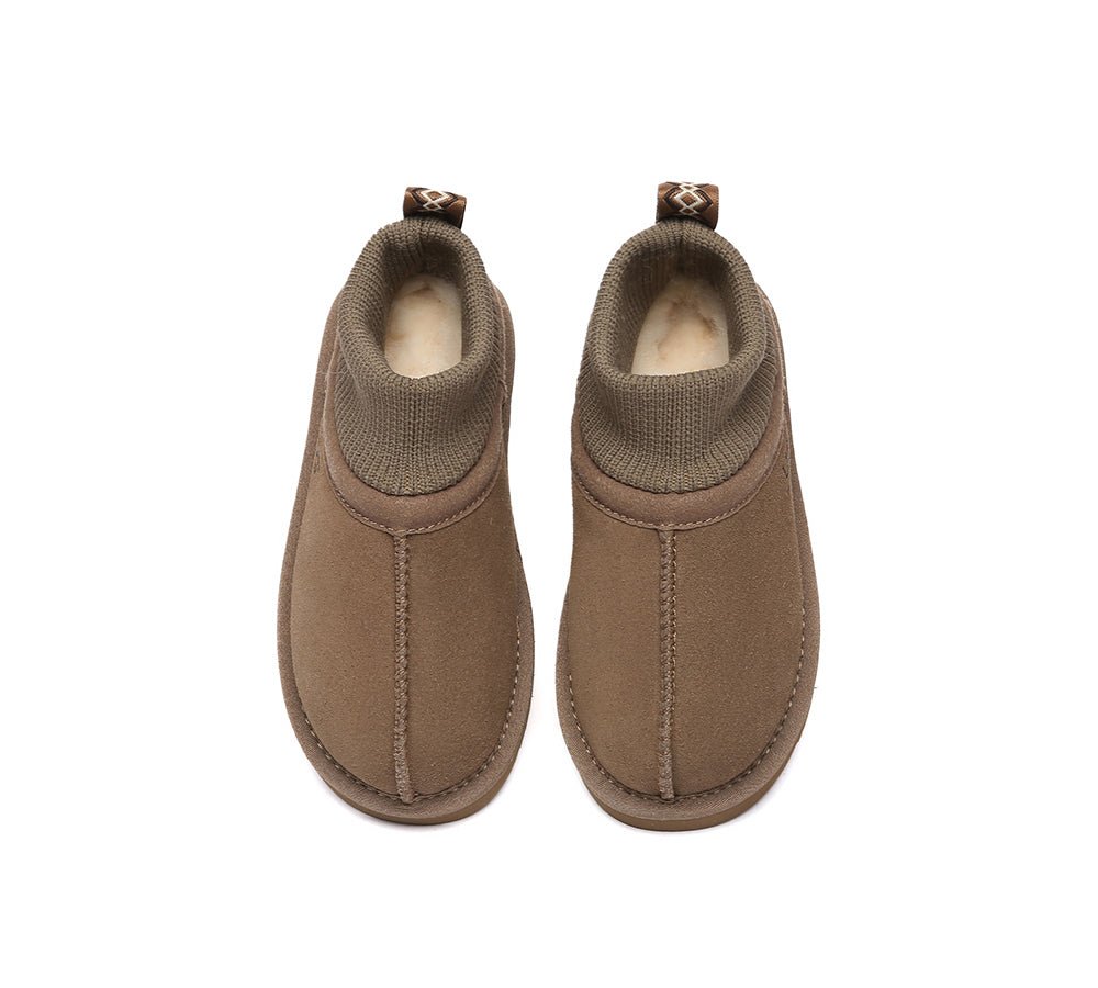 UGG Slippers Kids Sheepskin Wool Stretchy Ankle Margaret - UGG Boots - Olive Brown - AU Kids 11 - 12 / EU 29 - 32 - Uggoutlet