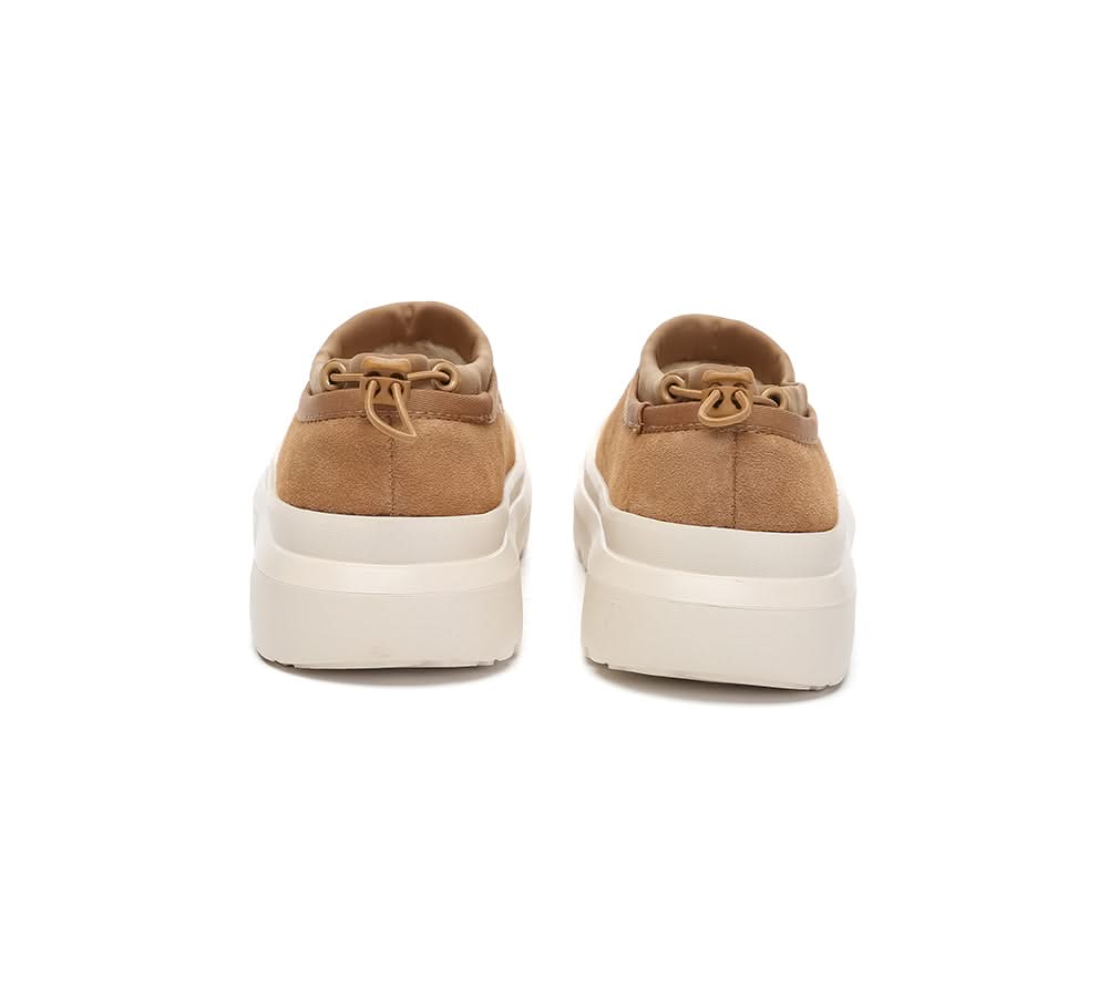 UGG AUSTRALIAN SHEPHERD UGG Slippers Men Sheepskin Wool Drawstring Large Size Harlow - Beige White - Uggoutlet