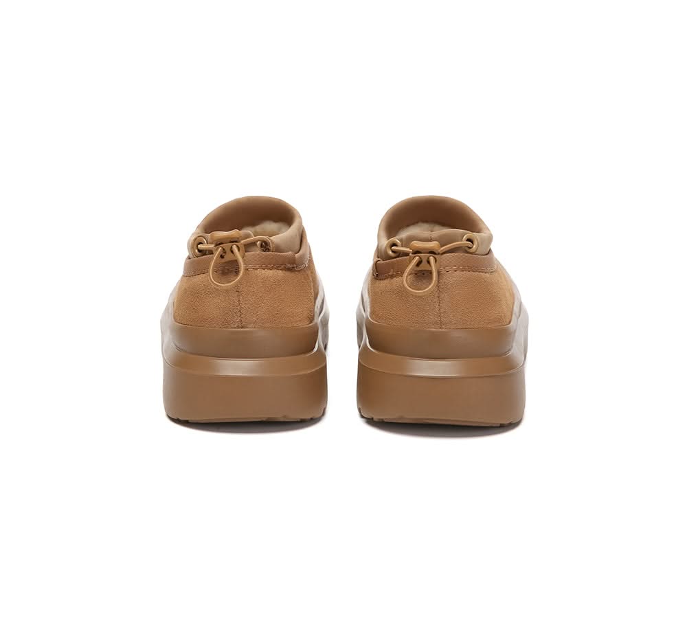 UGG AUSTRALIAN SHEPHERD UGG Slippers Men Sheepskin Wool Drawstring Large Size Harlow - Chestnut - Uggoutlet
