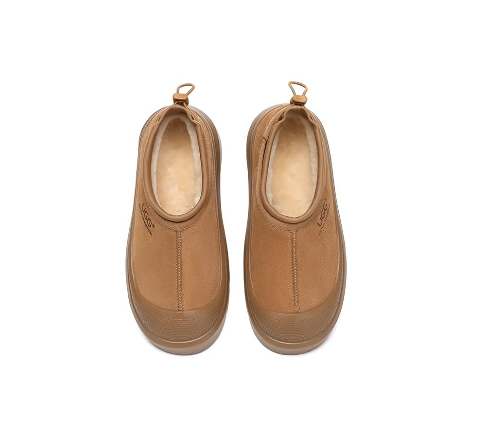 UGG AUSTRALIAN SHEPHERD UGG Slippers Men Sheepskin Wool Drawstring Large Size Harlow - Chestnut - Uggoutlet