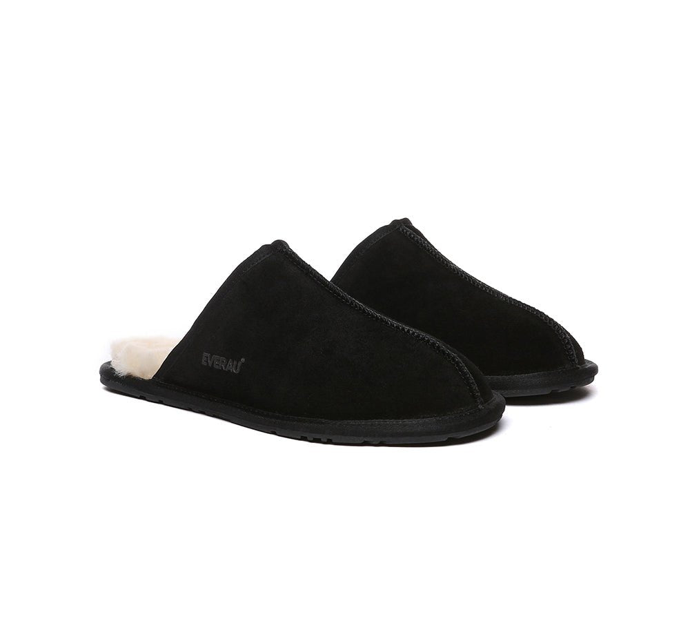 UGG Slippers Men Sheepskin Wool Scuff Bennett - UGG Slippers - Black - AU Ladies 9 / AU Men 7 / EU 40 - Uggoutlet