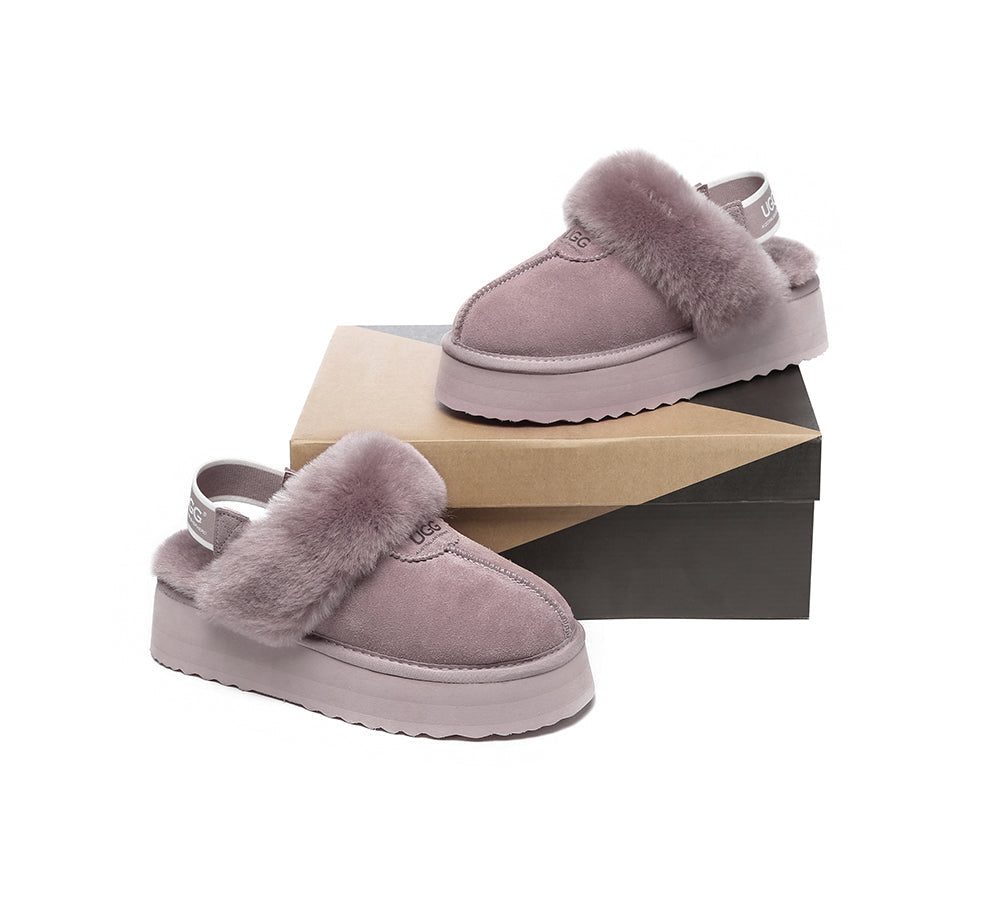 UGG Slippers - Removable Strap Slingback UGG Slipper Women Waffle Platform