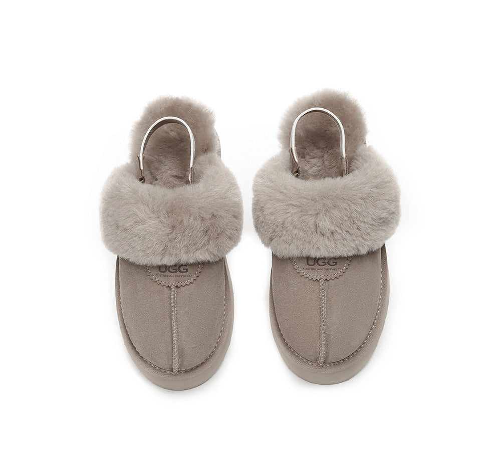 UGG Slippers - Removable Strap Slingback UGG Slipper Women Waffle Platform