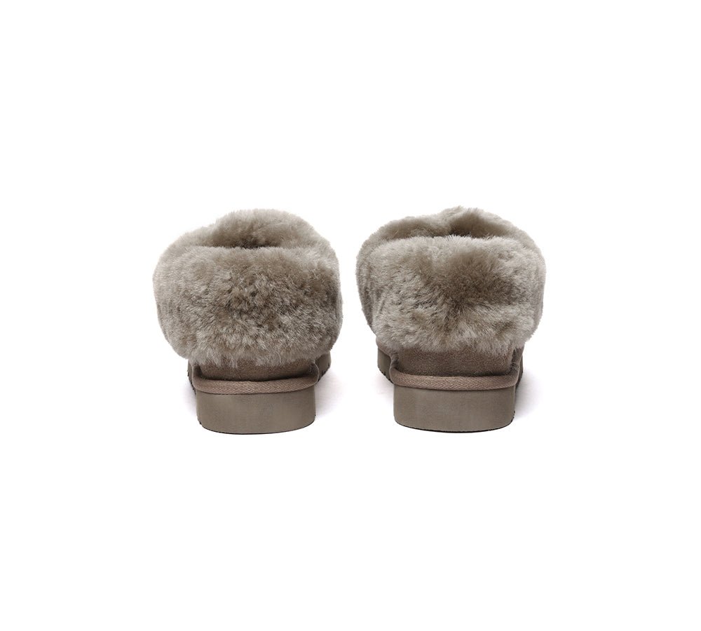 UGG Slippers Sheepskin Wool Ankle Booties Homey Special - UGG Slippers - Brown - AU Ladies 4 / AU Men 2 / EU 35 - Uggoutlet