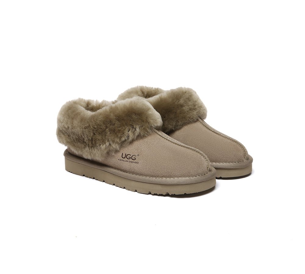 UGG Slippers Sheepskin Wool Ankle Booties Homey Special - UGG Slippers - Caribou - AU Ladies 4 / AU Men 2 / EU 35 - Uggoutlet