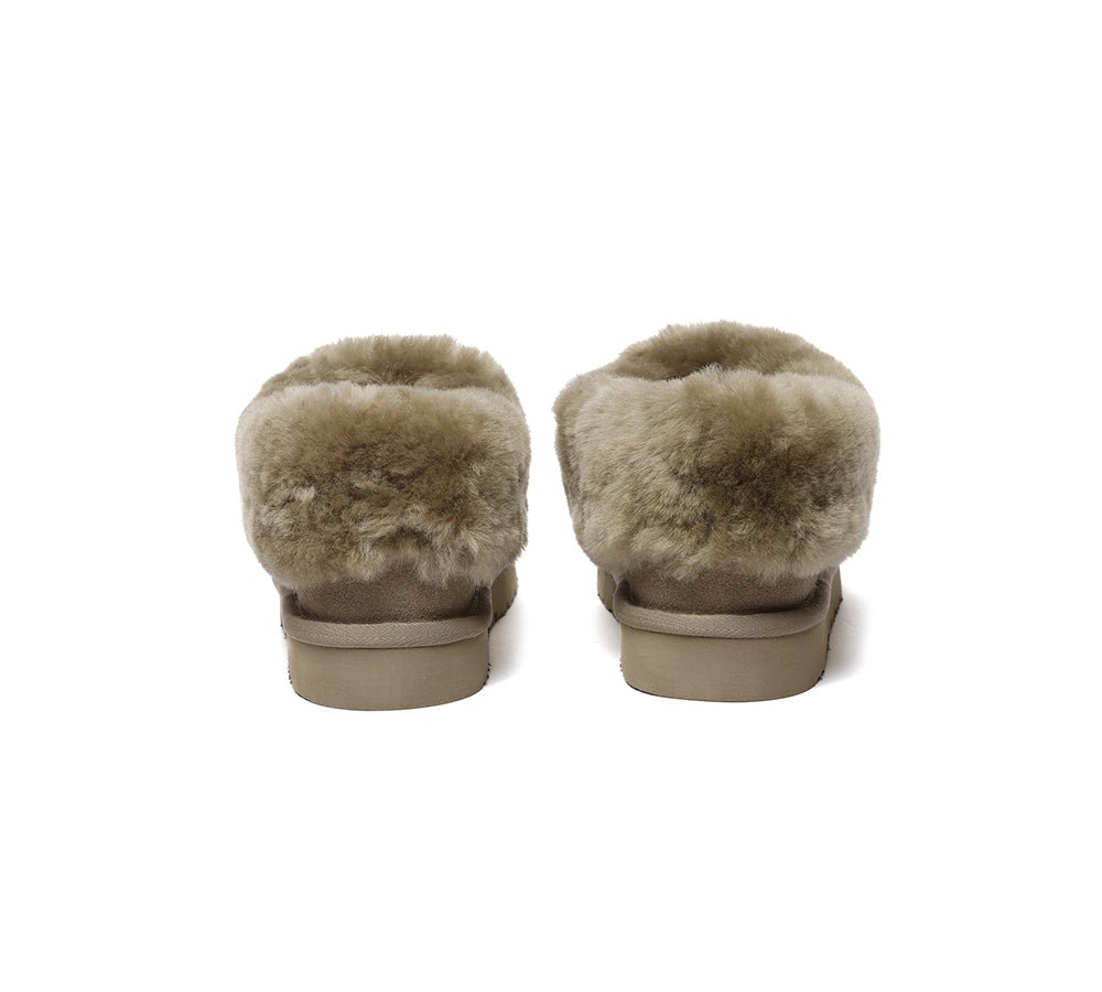 UGG Slippers Sheepskin Wool Ankle Booties Homey Special - UGG Slippers - Caribou - AU Ladies 4 / AU Men 2 / EU 35 - Uggoutlet