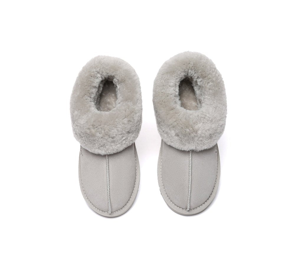 UGG Slippers Sheepskin Wool Ankle Booties Homey Special - UGG Slippers - Goat Grey - AU Ladies 4 / AU Men 2 / EU 35 - Uggoutlet