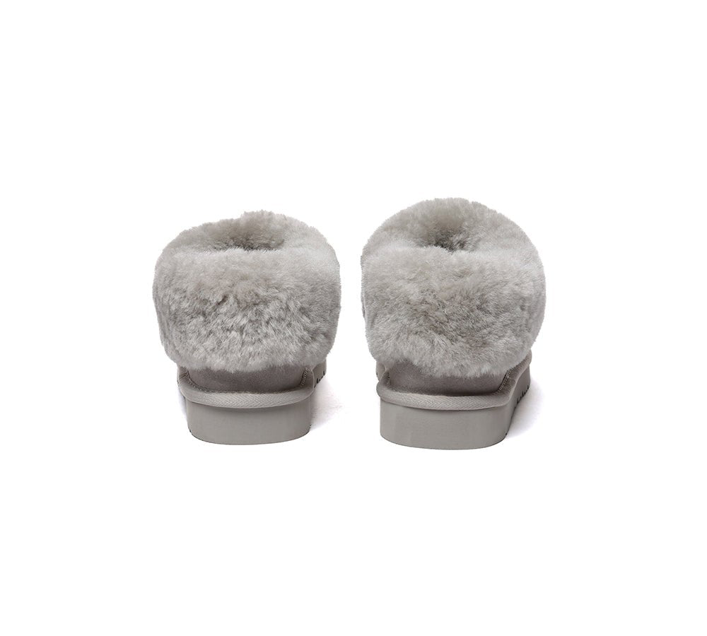 UGG Slippers Sheepskin Wool Ankle Booties Homey Special - UGG Slippers - Goat Grey - AU Ladies 4 / AU Men 2 / EU 35 - Uggoutlet
