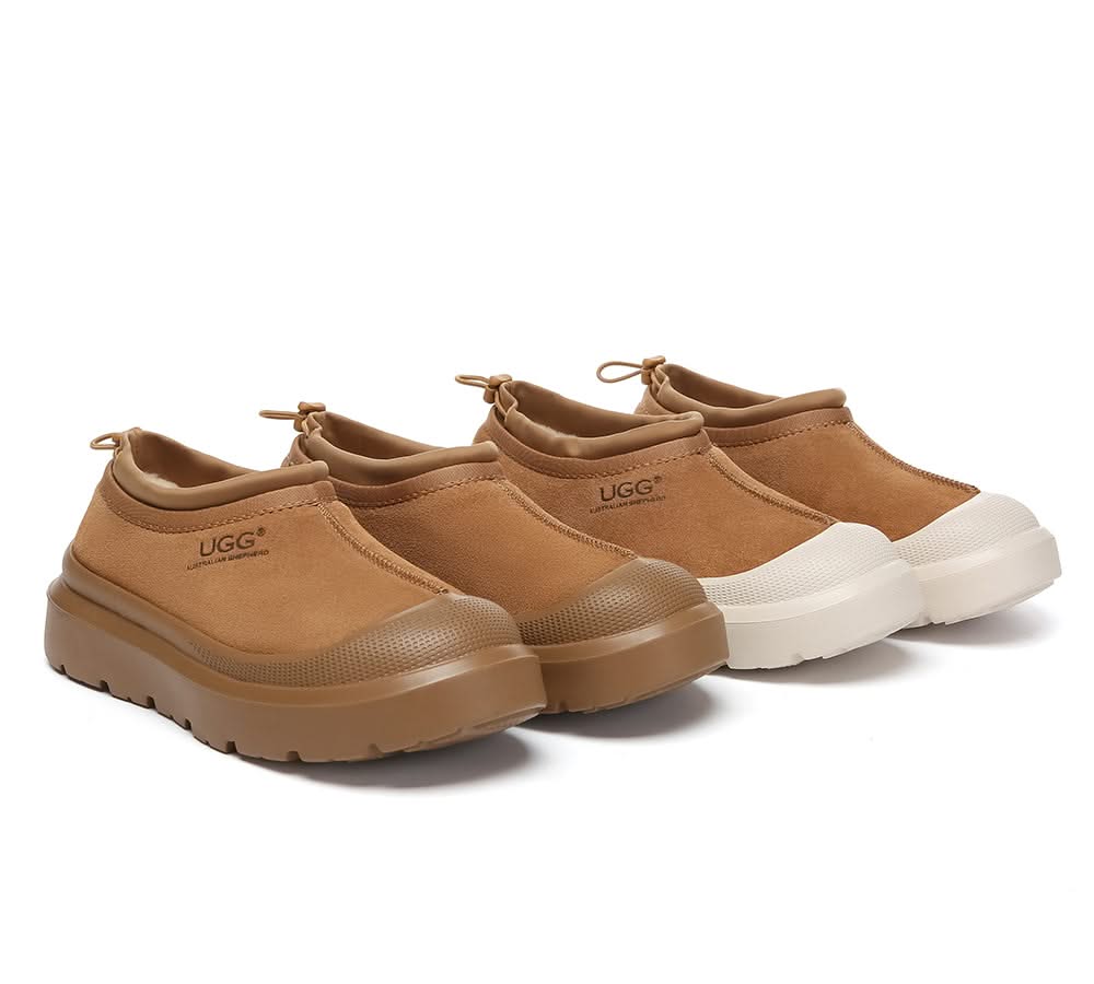 UGG Slippers Sheepskin Wool Drawstring Chunky Platform Harlow - UGG Slippers - Chestnut - AU Ladies 4 / AU Men 2 / EU 35 - Uggoutlet