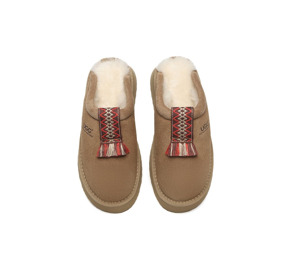 UGG Slippers Sheepskin Wool Platform Tazzy Calla - UGG Slippers - Chestnut - AU Ladies 4 / AU Men 2 / EU 35 - Uggoutlet