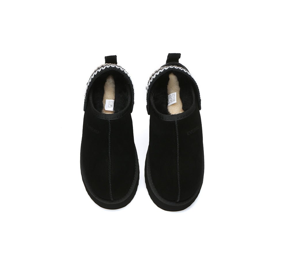 UGG Slippers Sheepskin Wool Slingback Kintted Platform Maeve - UGG Slippers - Black - AU Ladies 4 / AU Men 2 / EU 35 - Uggoutlet