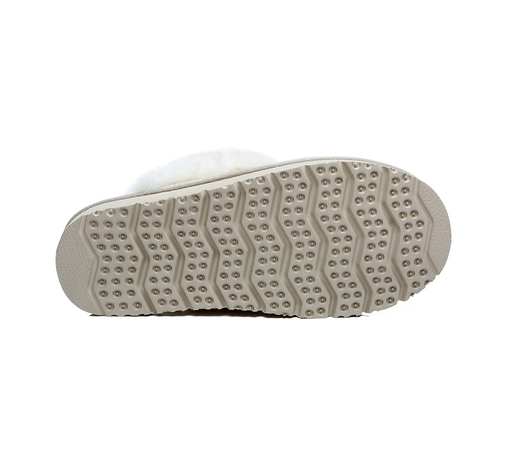 UGG Slippers - Sheepskin Wool Slippers Women Muffin Slipper Special Colour